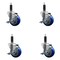 Service Caster 3.5'' Blue Poly Swivel 1'' Expanding Stem Caster Set with Brake, 4PK SCC-EX20S3514-PPUB-BLUE-TLB-1-4 - alternate 1